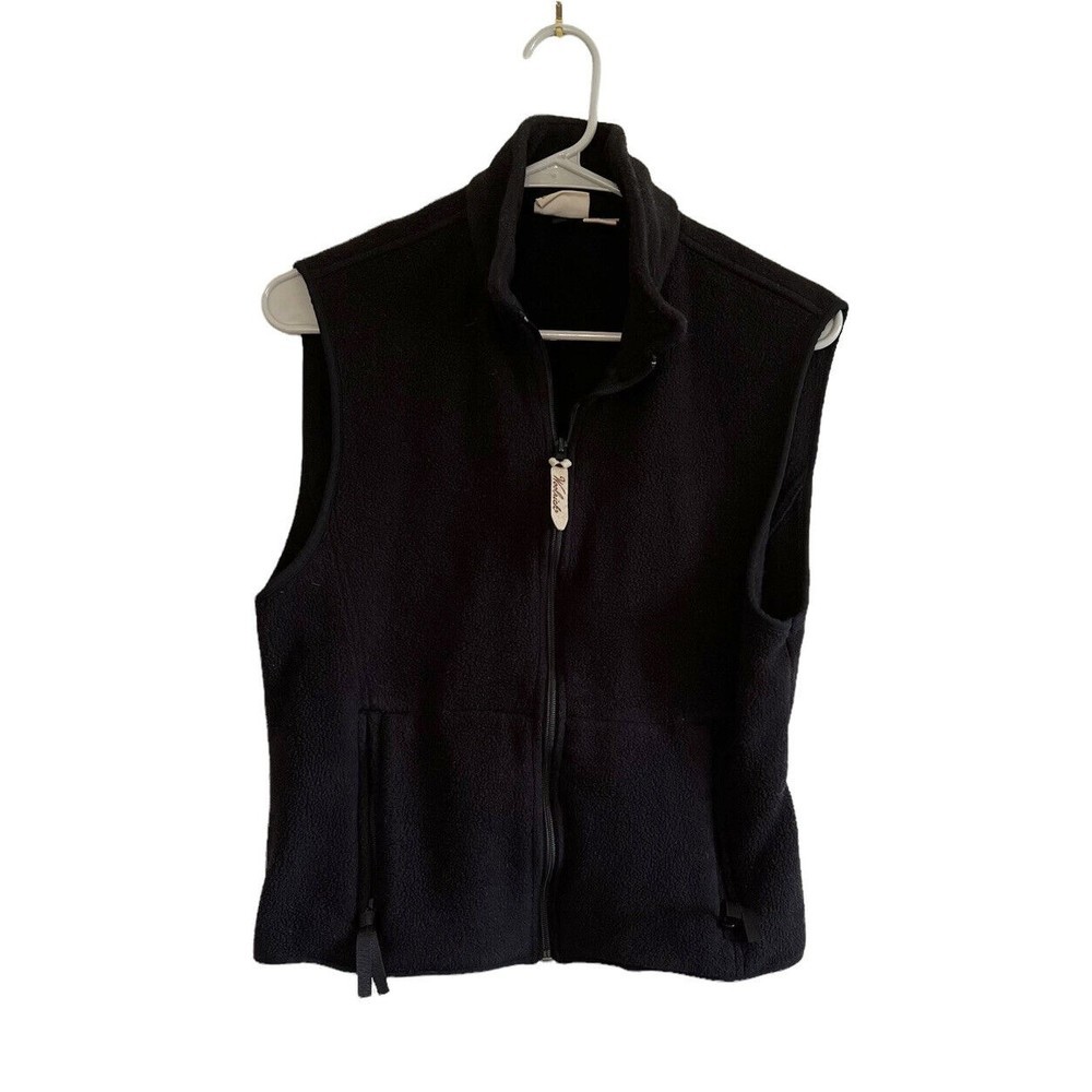 Woolrich Woman’s Medium Black Full Zip Fleece Sweater Vest